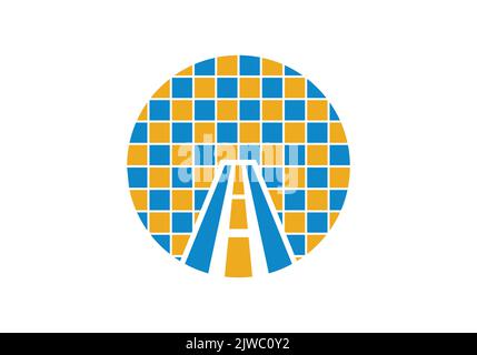 Road Block Digital O icon logo Design Template fond blanc Illustration de Vecteur