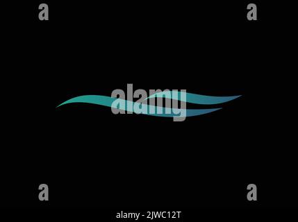 Ocean Wave Water icône logo Design modèle vectoriel pour multi-usage Illustration de Vecteur