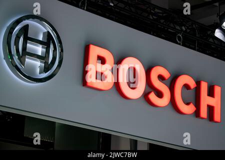Berlin, Allemagne. 04th septembre 2022. Le logo Bosch au salon IFA Electronics. Credit: Fabian Sommer/dpa/Alay Live News Banque D'Images