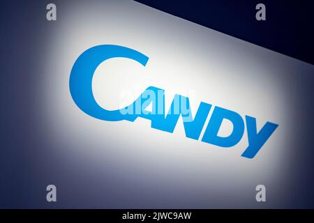 Berlin, Allemagne. 04th septembre 2022. Le logo de Candy à l'IFA du salon de l'électronique. Credit: Fabian Sommer/dpa/Alay Live News Banque D'Images