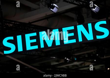 Berlin, Allemagne. 04th septembre 2022. Le logo Siemens au salon IFA Electronics. Credit: Fabian Sommer/dpa/Alay Live News Banque D'Images