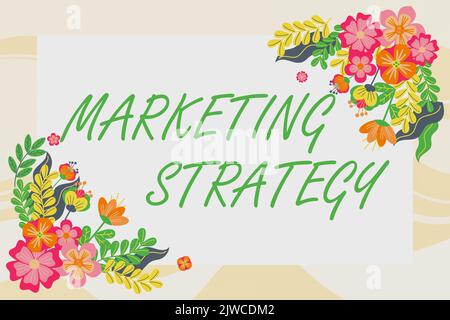 Légende conceptuelle Marketing StrategyScheme sur la façon de présenter les produits Services Business. Mot écrit sur le schéma sur la mise en page des services de produits Banque D'Images