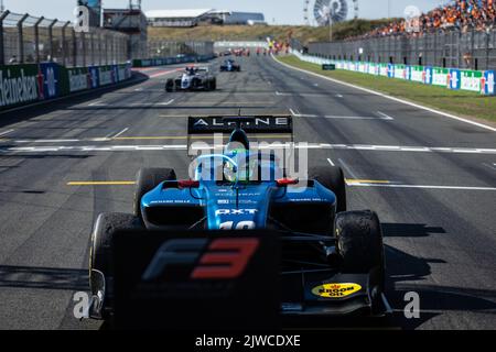 10 COLLE Caio (BRA), MP Motorsport, Dallara F3, action pendant la ronde 12th du Championnat de Formule 2 de la FIA 2022, de 2 septembre à 4, 2022 sur le circuit Zandvoort, aux pays-Bas, Belgique - photo: Sebastian Rozendaal/DPPI/LiveMedia Banque D'Images