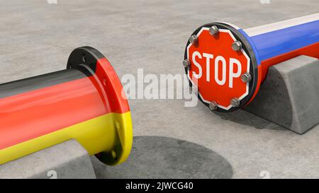 Nord Stream - arrêt de livraison de Russie à Allemagne Banque D'Images
