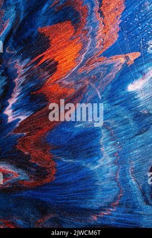 encre acrylique glace feu rouge couleur bleu dégradé Banque D'Images