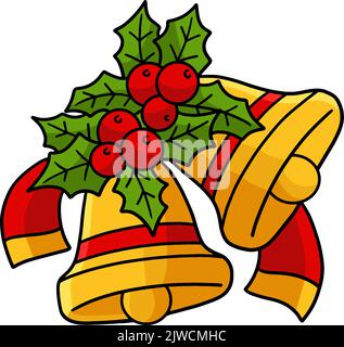 Christmas Bells Cartoon coloré Clipart Illustration de Vecteur