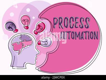 Inspiration montrant le processus de signe AutomationTransformez robotique rationalisée pour éviter la redondance. Transformation du concept métier robotique rationalisée Banque D'Images