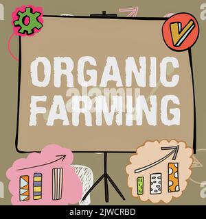 Légende conceptuelle Organic Farmingan système agricole intégré qui s'efforce de la durabilité. Les entreprises présentent un système agricole intégré qui Banque D'Images