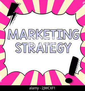 Légende conceptuelle Marketing StrategyScheme sur la façon de présenter les produits Services Business. Schéma de concept d'entreprise sur la façon de mettre en place les services de produits Banque D'Images