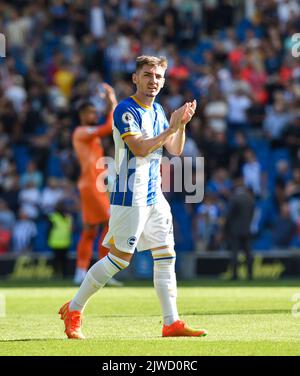 Billy Gilmour de Brighton lors du match Premier League entre Brighton et Hove Albion et Leicester City au stade American Express , Brighton , Royaume-Uni - 4th septembre 2022 usage éditorial uniquement. Pas de merchandising. Pour les images de football, les restrictions FA et Premier League s'appliquent inc. Aucune utilisation Internet/mobile sans licence FAPL - pour plus de détails, contactez football Dataco Banque D'Images