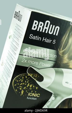 Sèche-cheveux Braun Satin Hair 5 gros plan Banque D'Images