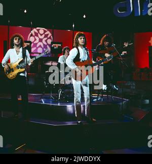 Disco, ZDF Musikssendung, Deutschland, 1978, Auftritt der britischen Pop Rock Band Smokie, mit Sänger Chris Norman. Disco, émission de musique télévisée, Allemagne, 1978, représentation du British Pop Rock Band Smokie, avec le chanteur Chris Norman. Banque D'Images