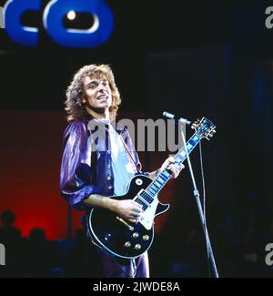 Disco, ZDF Musikssendung, Deutschland, 1979, Auftritt von Peter Frampton, britischer Rock-Musiker. Disco, émission de musique TV, Allemagne, 1979, représentation de Peter Frampton, musicien de rock britannique. Banque D'Images