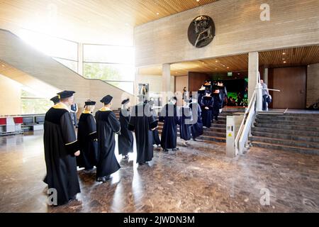 2022-09-05 14:52:10 ROTTERDAM - professeurs lors de l'ouverture de l'année académique de l'Université Erasmus de Rotterdam. La plupart des universités commencent l'année académique avec l'ouverture traditionnelle de l'année académique. ANP OLAF KRAAK pays-bas - belgique sortie Banque D'Images