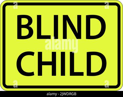 Affiche aveugle pour enfant sur fond blanc Illustration de Vecteur