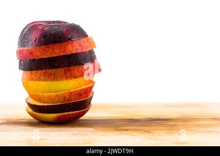 La pomme est une sorte de fruit à manger avec moins de sucre, approprié pour maintenir la santé. Banque D'Images