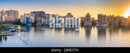 Panorama de Sarasota à l'aube, Floride. Banque D'Images