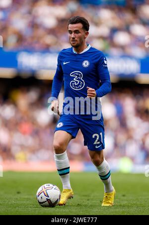 Ben Chilwell de Chelsea en action pendant le match de la Premier League à Stamford Bridge, Londres. Date de la photo: Samedi 3 septembre 2022. Banque D'Images