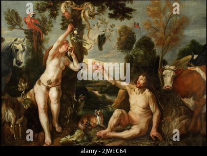 Adam et Eve. Jordaens, Jacob I (1593-1678), peintre Banque D'Images