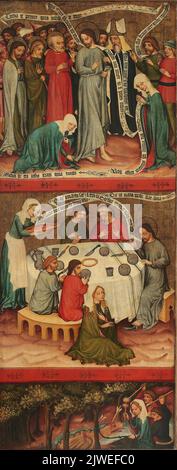 Aile du triptyque de Wielowieś avec la légende de Sainte Marie-Madeleine et de Sainte-Marthe. Mistrz Tryptyku z Wielowsi, peintre Banque D'Images