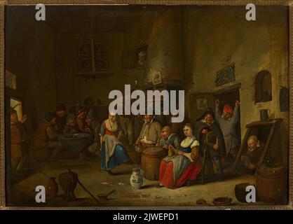 Merry-making dans une taverne. Ravesteyn, Hubert van (1638-1683/1691), peintre Banque D'Images