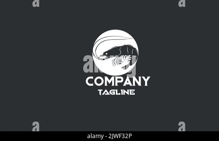 modèle de logo minimal de crevettes Illustration de Vecteur