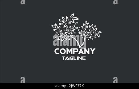 modèle de logo d'arbre minimal Illustration de Vecteur