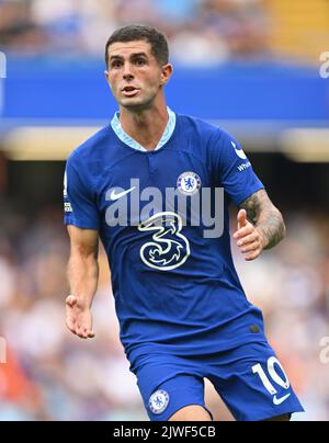 03 septembre 2022 - Chelsea v West Ham United - Premier League - Stamford Bridge Christian Pulisic de Chelsea pendant le match au Stamford Bridge. Image : Mark pain / Alamy Live News Banque D'Images
