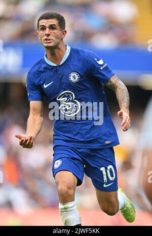 03 septembre 2022 - Chelsea v West Ham United - Premier League - Stamford Bridge Christian Pulisic de Chelsea pendant le match au Stamford Bridge. Image : Mark pain / Alamy Live News Banque D'Images