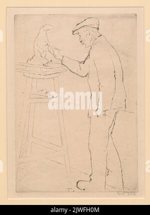 Août Gaul modlierung ein Seehund. Orlik, Emil (1870-1932), graphiste Banque D'Images