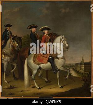 Trois cavaliers. Löber, Johann Friedrich (1709-1772), peintre Banque D'Images