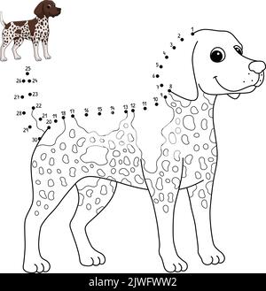 Dot to Dot German Shorthaéred Pointer Dog isolé Illustration de Vecteur