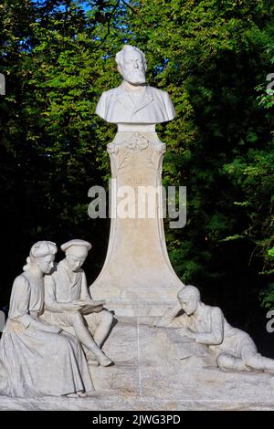 Monument au meilleur auteur français Jules Verne (1828-1905) à Amiens (somme), France Banque D'Images