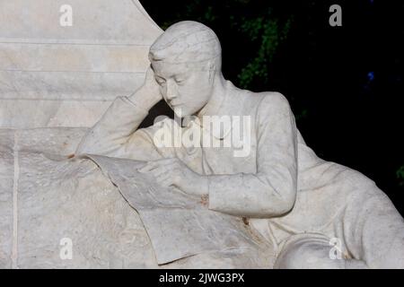 Monument au meilleur auteur français Jules Verne (1828-1905) à Amiens (somme), France Banque D'Images