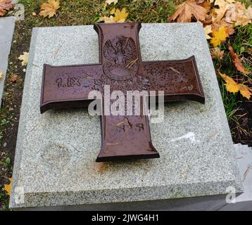 Le cimetière polonais de Katyn à Smolensk, en Russie, où environ 22 000 officiers, politiciens, journalistes et professeurs polonais ont été sommairement exécutés Banque D'Images