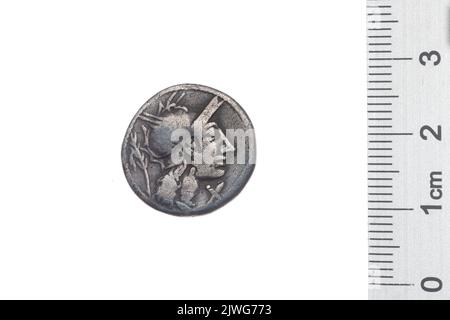 denarius. Papirius Carbo, M. (fl. 122 a.C.), responsable monétaire, Republika Rzymska, émetteur Banque D'Images