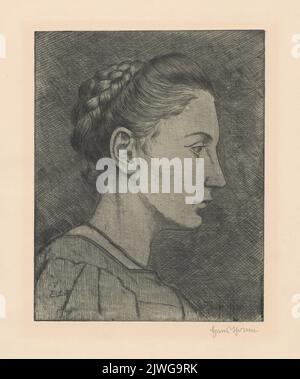Portrait de Bettina von Arnim. Thoma, Hans (1839-1924), graphiste Banque D'Images