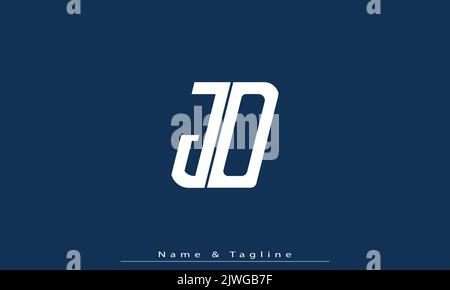 Lettres de l'alphabet initiales Monogram logo JO Illustration de Vecteur
