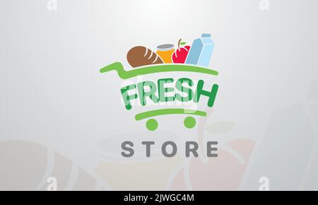 modèle de logo de la société de produits biologiques Illustration de Vecteur