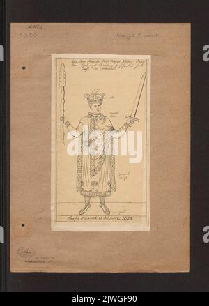 Henry II, empereur romain Saint en tenue de c. 1024, selon l'illustration d'un missal. Lesser, Aleksander (1814-1884), dessinateur, dessinateur Banque D'Images