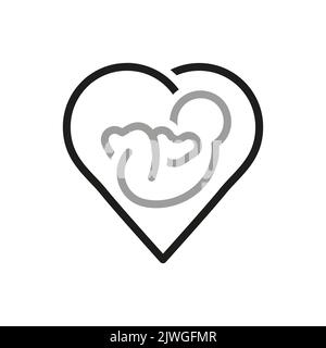 Simple de l'icône à propos de la ligne vectorielle associée au bébé. Contient une icône telle que fœtus. Illustration de Vecteur