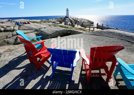 Phare de Peggys point 2022 nouvelle-écosse canada montrant une nouvelle plate-forme d'observation Banque D'Images