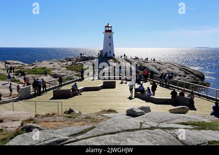 Peggys point Lighthouse, 2022, nouvelle-écosse, canada, montrant, nouvelle plate-forme de visualisation, Banque D'Images