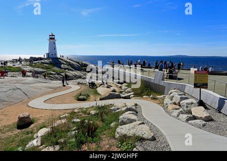 Peggys point Lighthouse, 2022, nouvelle-écosse, canada, montrant, nouvelle plate-forme de visualisation Banque D'Images