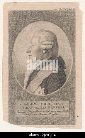 Joachim Christian Graf von Blumenthal. Berger, Daniel (1744-1824), graphiste Banque D'Images