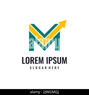Vecteur de logo lettre M pour Finance, éléments de modèle de conception d'icône Illustration de Vecteur