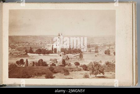 Vilnius – vue depuis la colline de Taurakalnis jusqu'à l'église Saint-Philippe et Saint-Jacques dans les Lukiškes. Czechowicz, Józef (1818-1888), photographe Banque D'Images