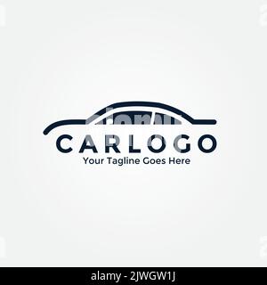 Vecteur du logo de la voiture avec style de ligne. Conception du logo automobile. Illustration de Vecteur