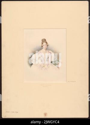 Portrait d'une jeune femme assise sur une chaise longue. Grünbaum, Laurent (vers 1760-post 1830), dessinateur, dessinateur Banque D'Images