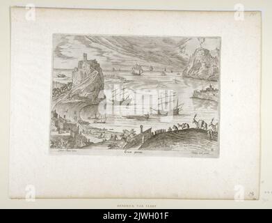 Ericas portus (Lerici dans la région Ligurie) vaste paysage avec une baie - port naturel; en bas à gauche - bâtiments étagés. Galle, Theodor (1571-1633), graphiste, Galle, Philips (1537-1612), Graphiste, Cleve, Hendrick van, III (vers 1525-1589), dessinateur, caricaturiste Banque D'Images